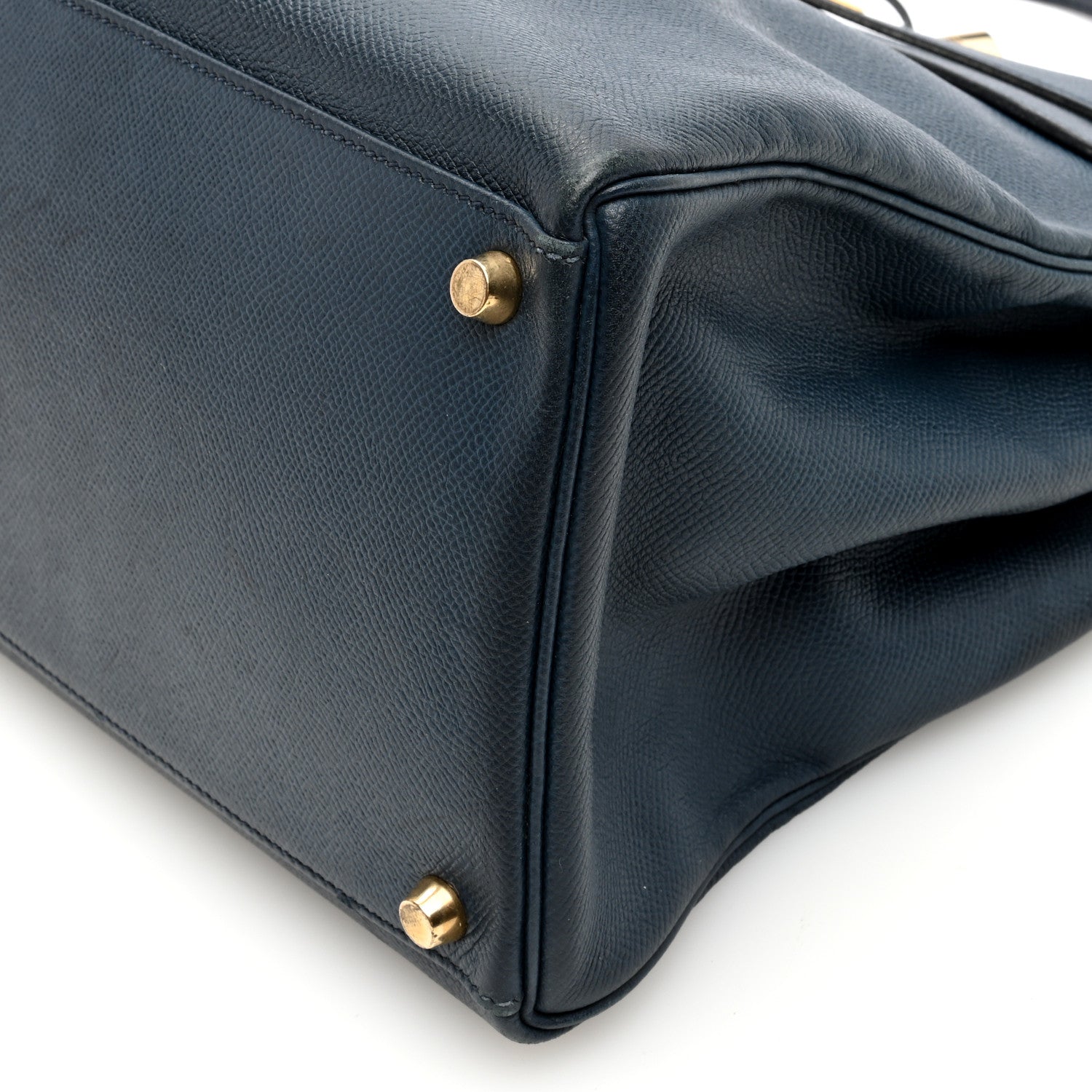 Hermes Courchevel Kelly Retourne 40 Bleu Marine 10 of 14