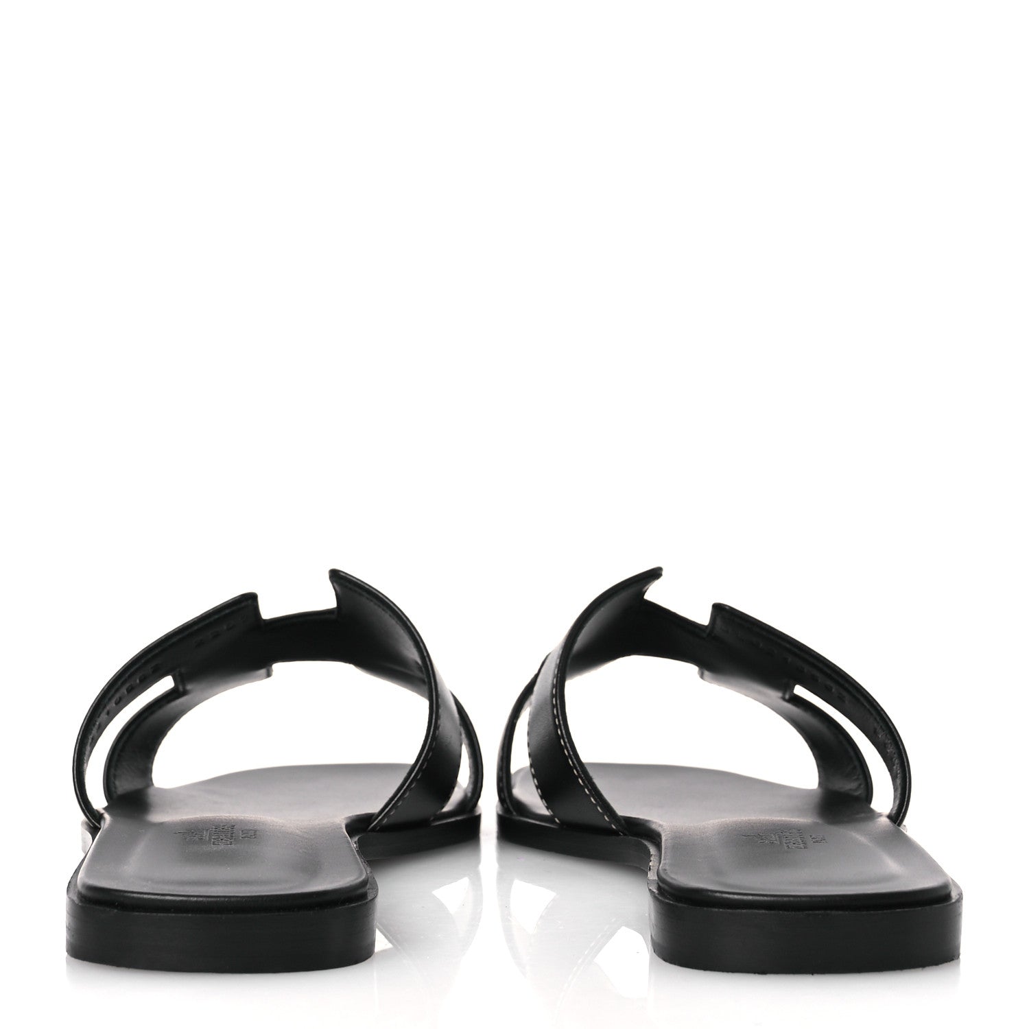 Hermes Box Calfskin Oran Sandals 39 Black 6 of 12
