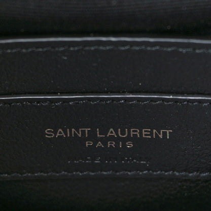 Saint Laurent Sheepskin Matelasse Chevron Monogram Monochrome Medium College Bag Black 5 of 9