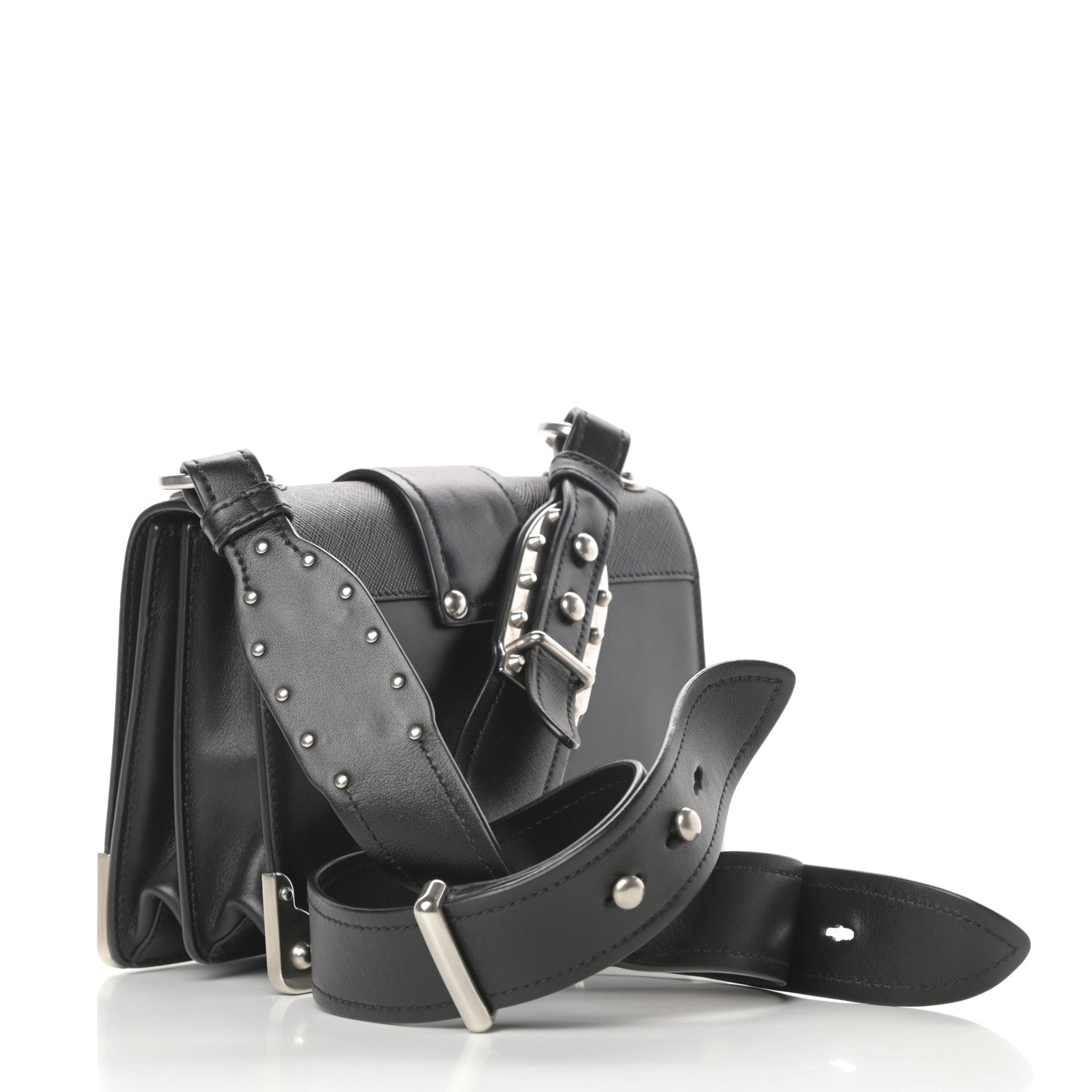 Prada City Calf Saffiano Cahier Bag Black 3 of 11