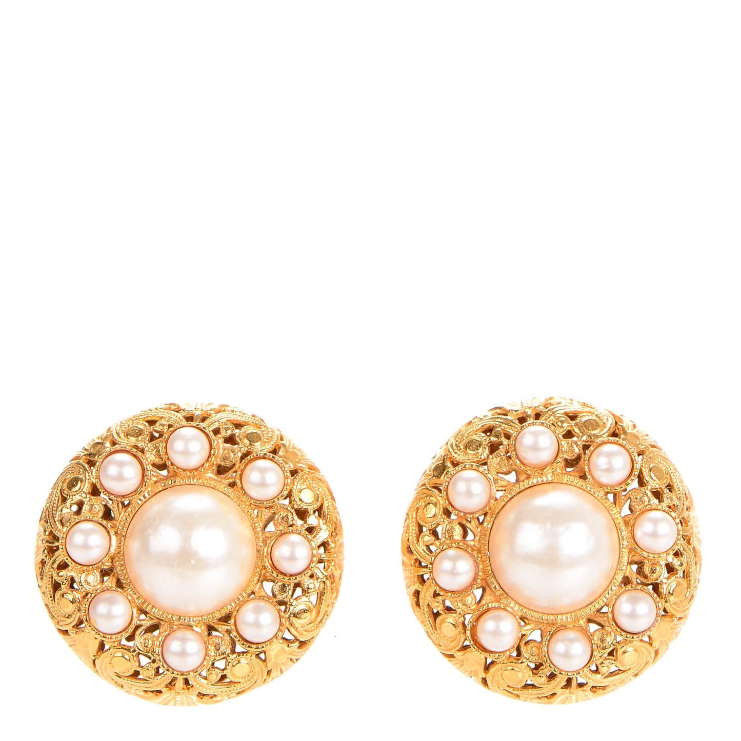 Pearl Clip On Earrings Gold
