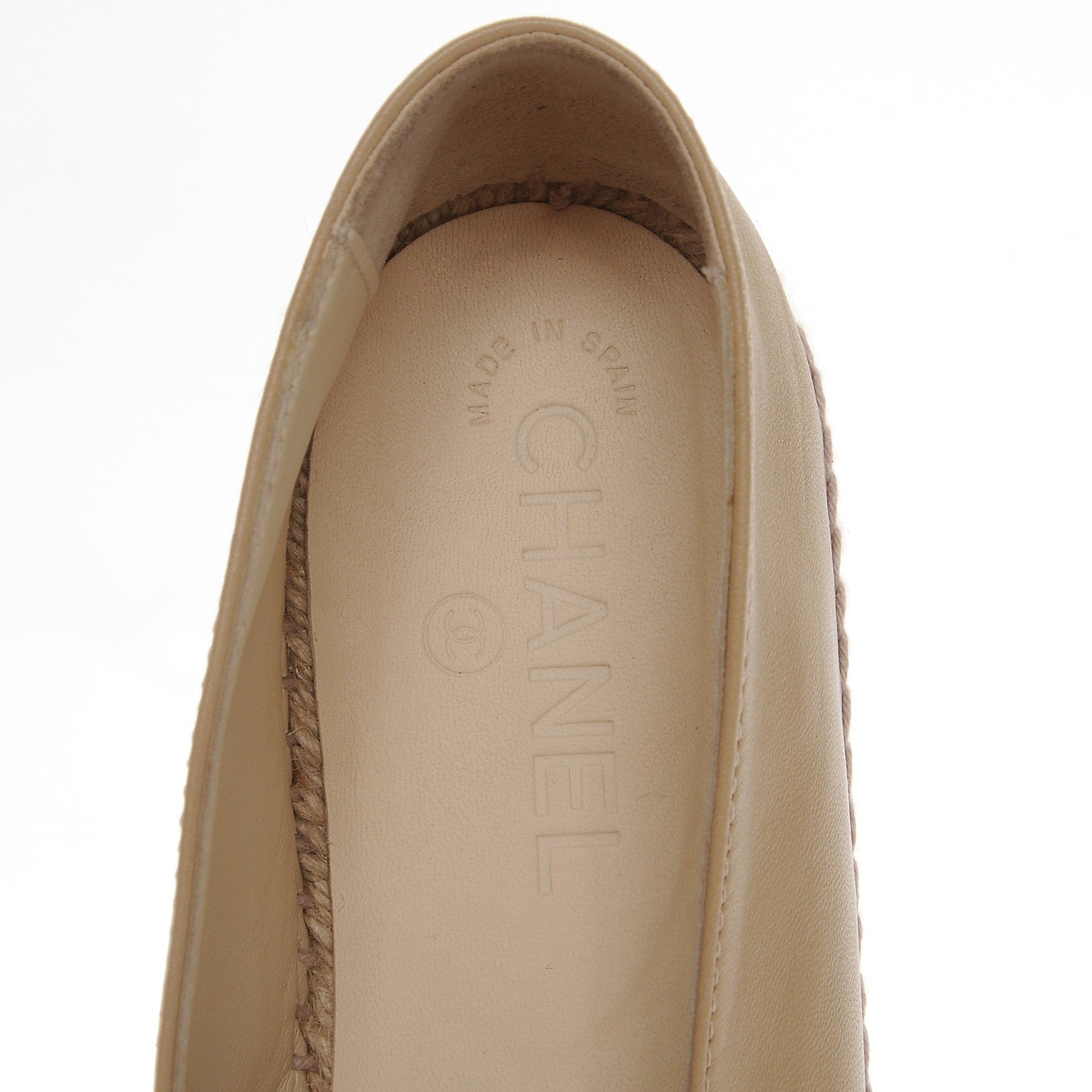 Chanel Lambskin CC Espadrilles 40 Beige Black 8 of 9