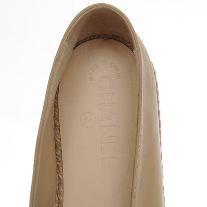 Chanel Lambskin CC Espadrilles 40 Beige Black 8 of 9