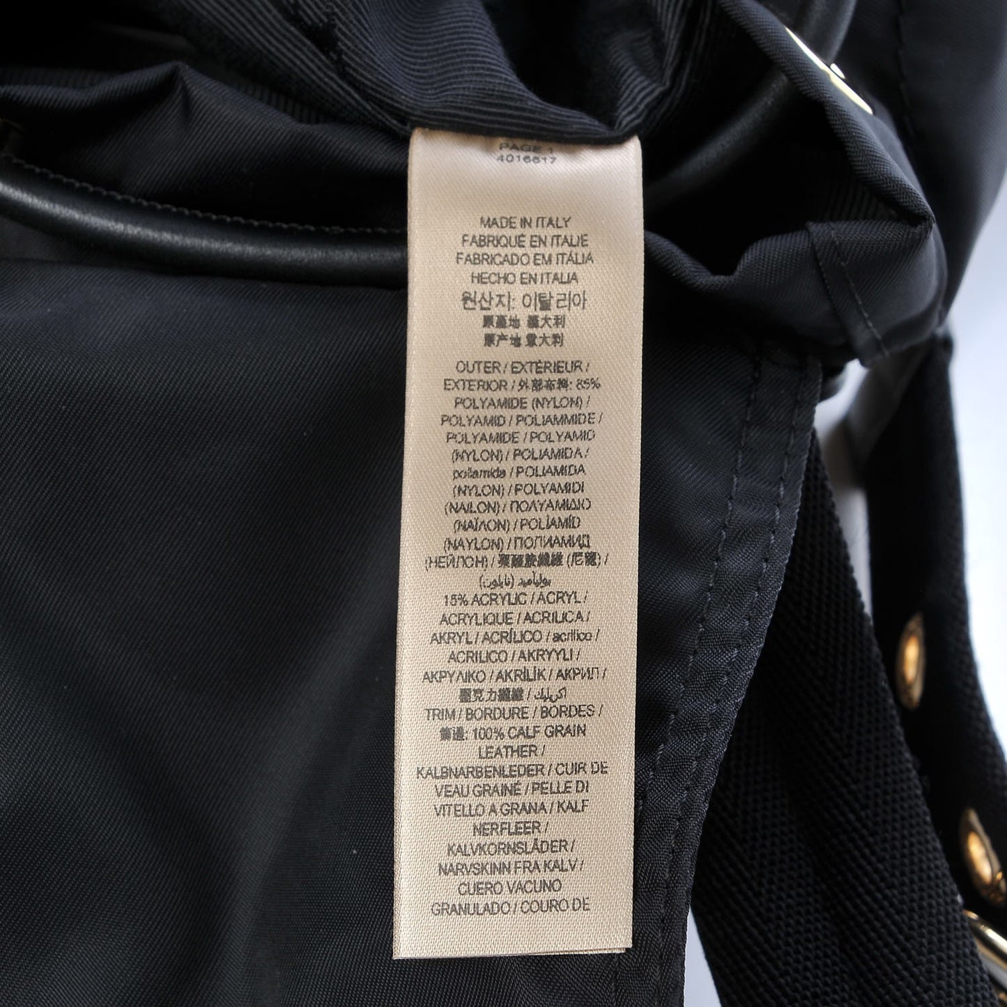 Nylon Small Rucksack Backpack Black