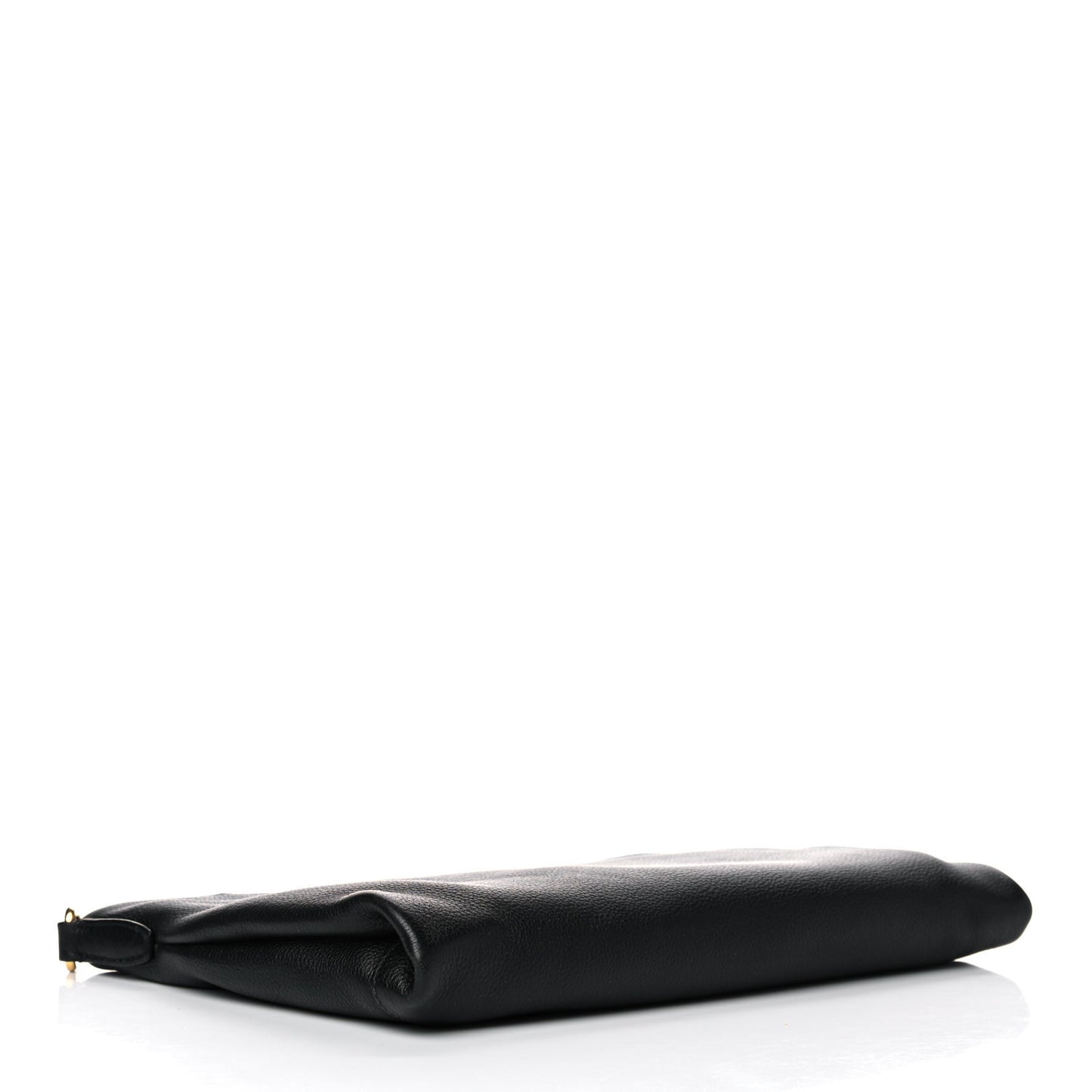 Vitello Daino Zippered Shoulder Bag Black