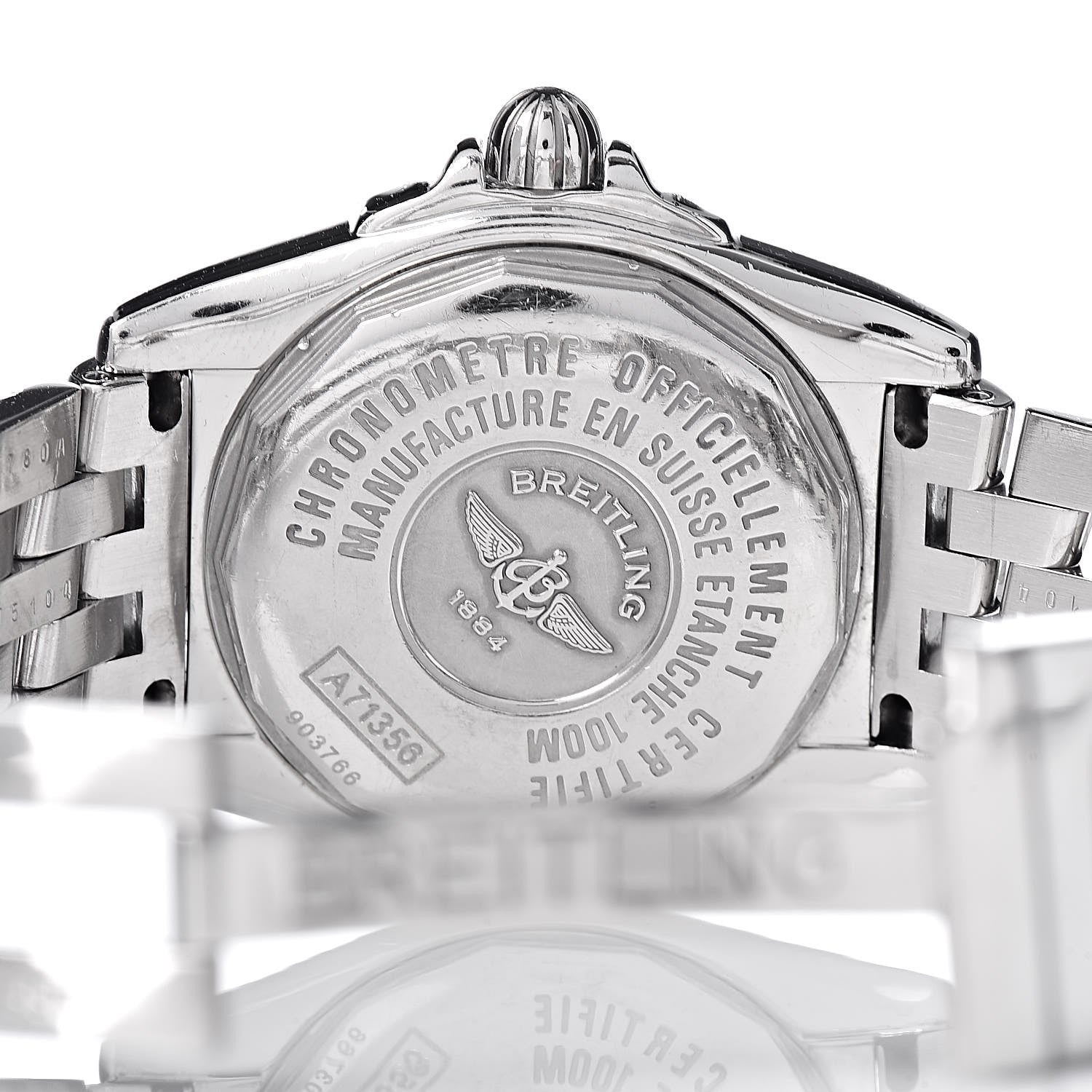Breitling Stainless Steel Diamond Mother of Pearl 32mm Lady Cockpit Quartz Watch A71356 6 of 8