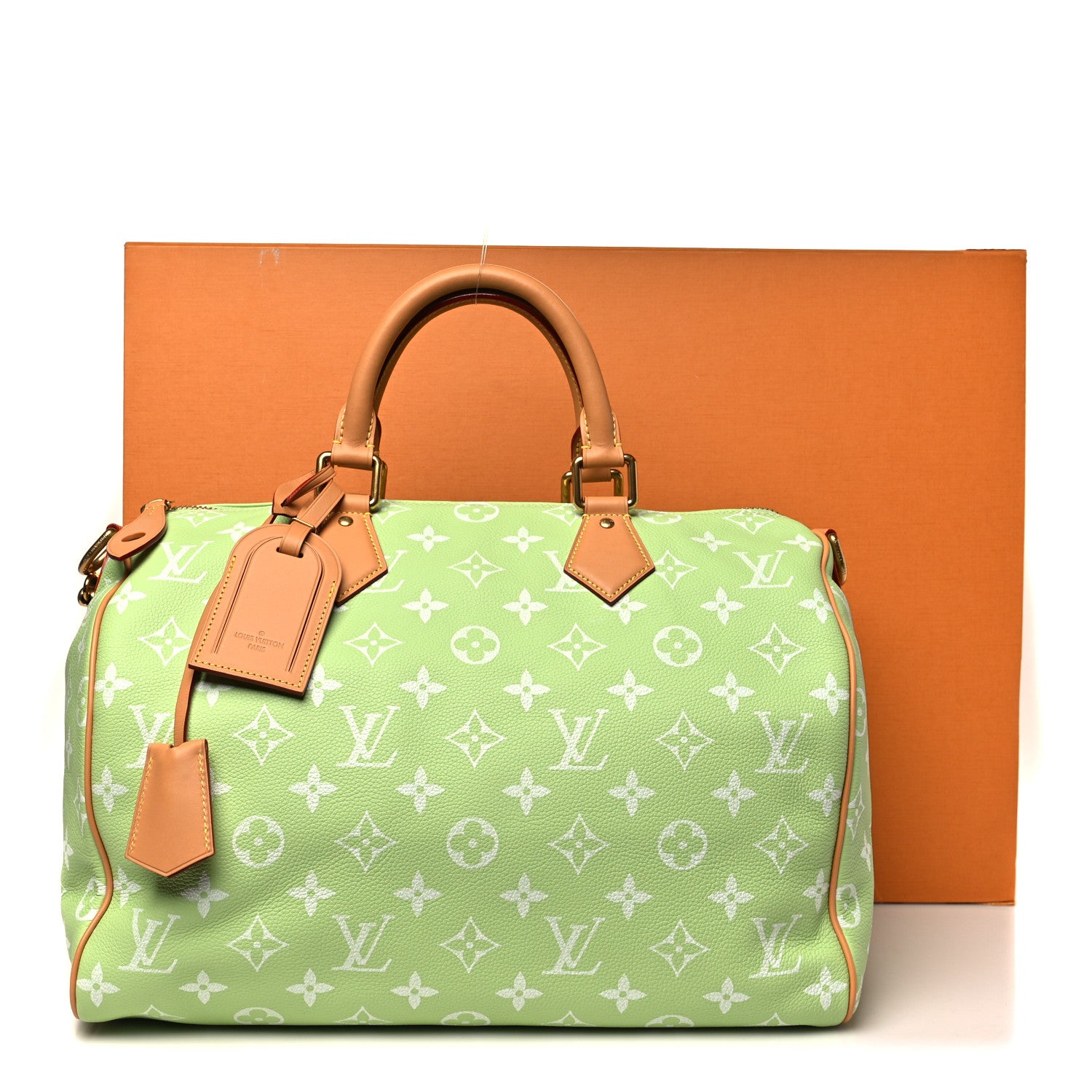Louis Vuitton Calfskin Monogram Speedy P9 Bandouliere 40 Frozen Lime 10 of 10