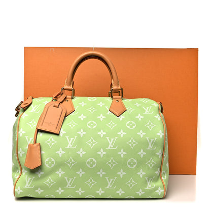 Louis Vuitton Calfskin Monogram Speedy P9 Bandouliere 40 Frozen Lime 10 of 10
