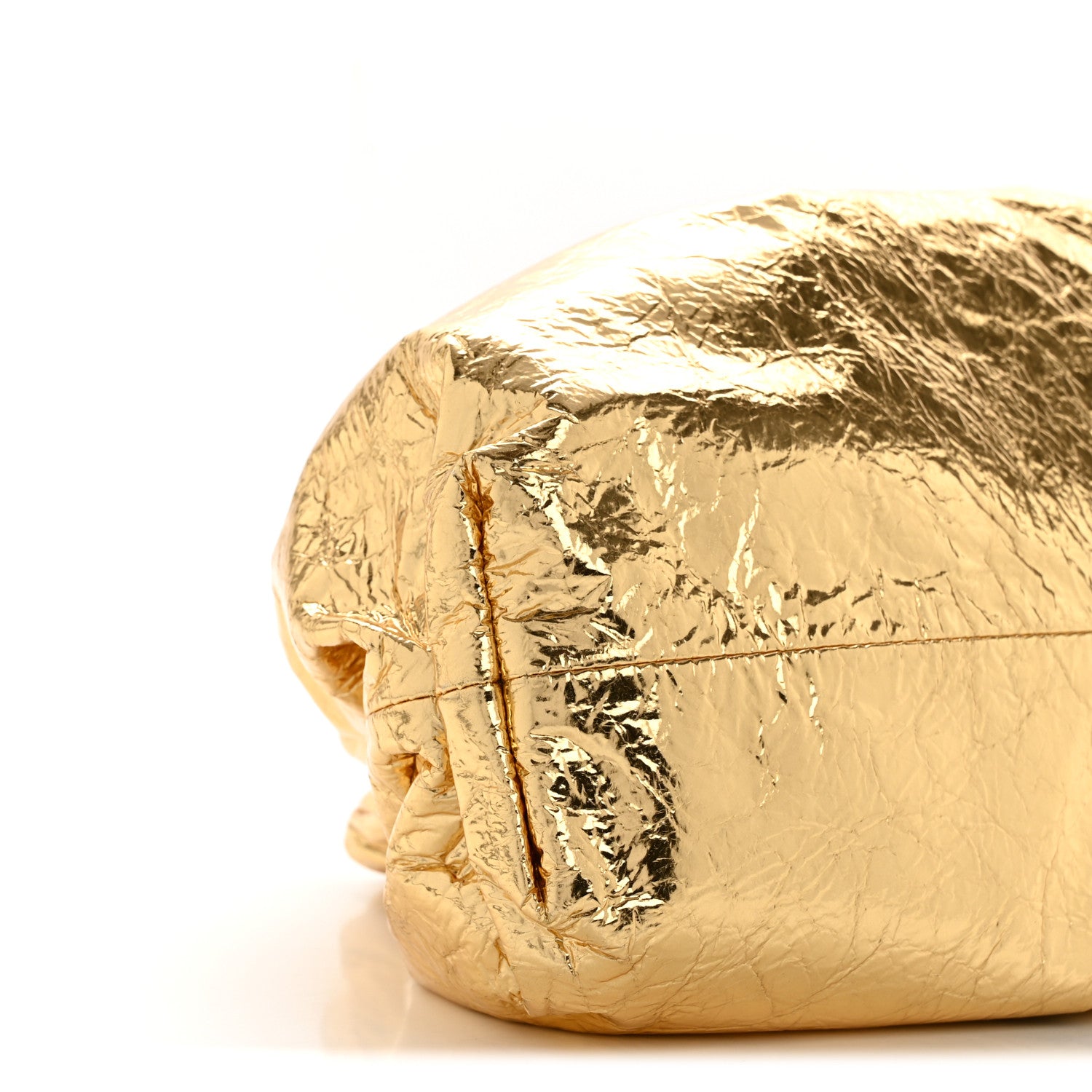 Bottega Veneta Metallic Crinkled Lambskin The Pouch Oversized