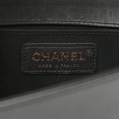 Chanel Metallic Crumpled Goatskin Small Boy Flap Black Gold 6 of 10