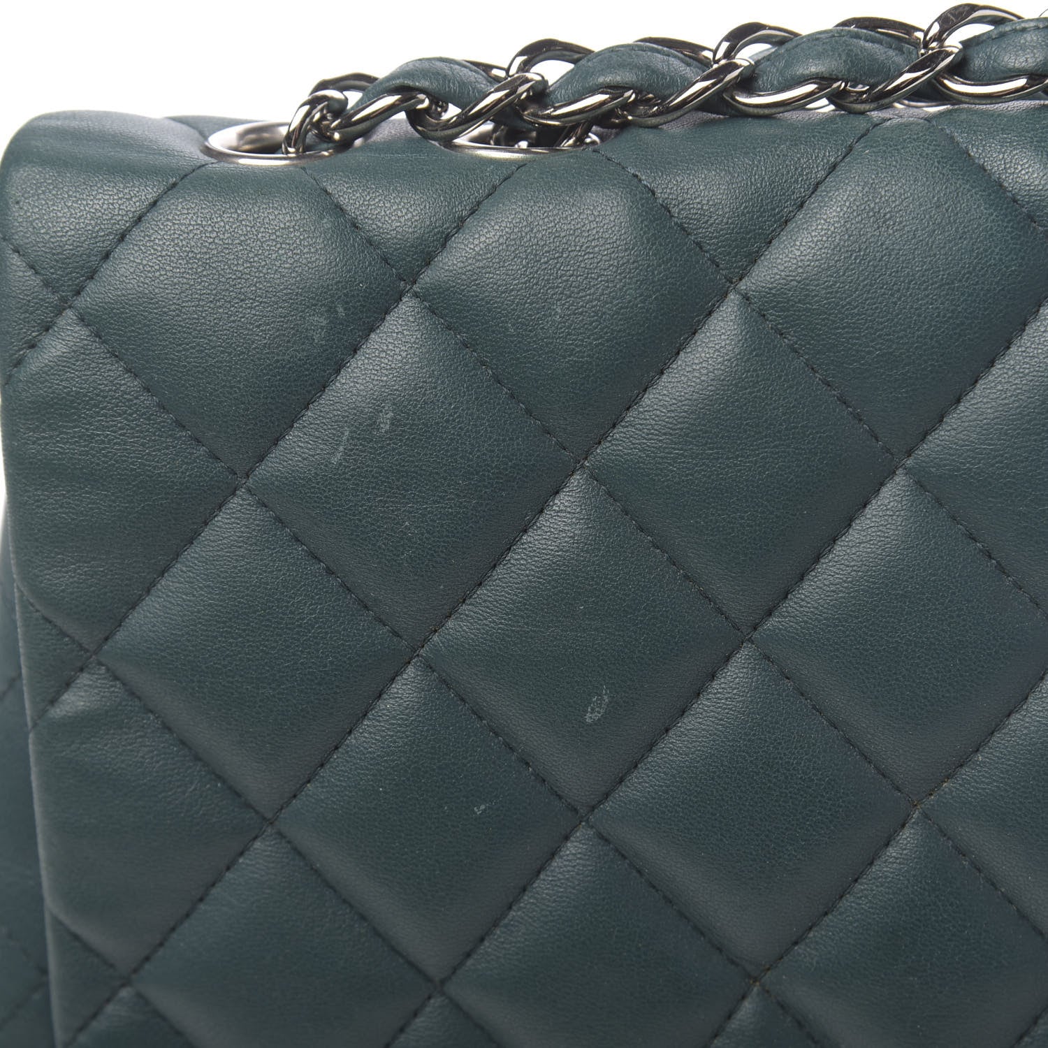 Chanel Lambskin Quilted Jumbo Single Flap Turquoise 8 of 14