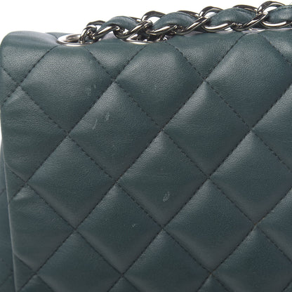 Chanel Lambskin Quilted Jumbo Single Flap Turquoise 8 of 14