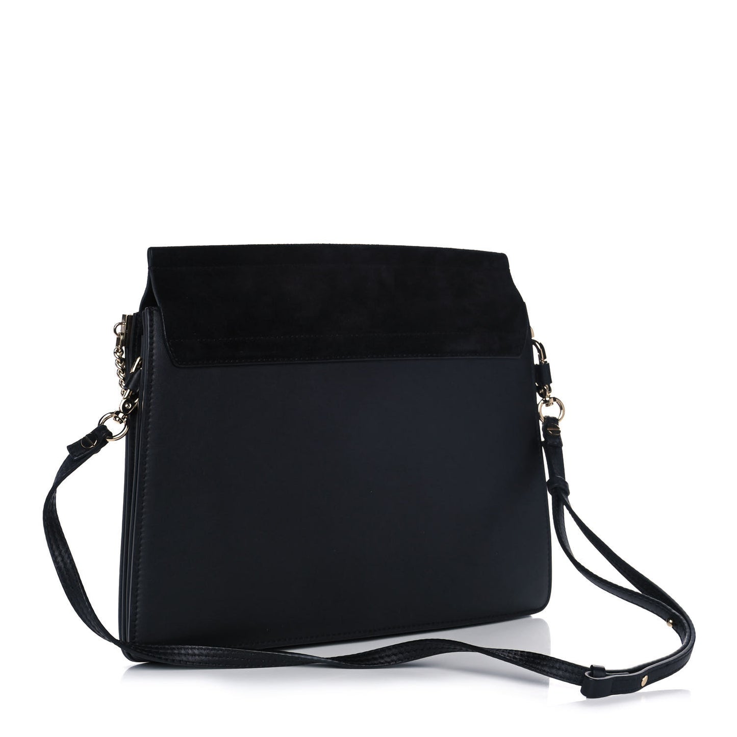 Suede Calfskin Medium Faye Shoulder Bag Black