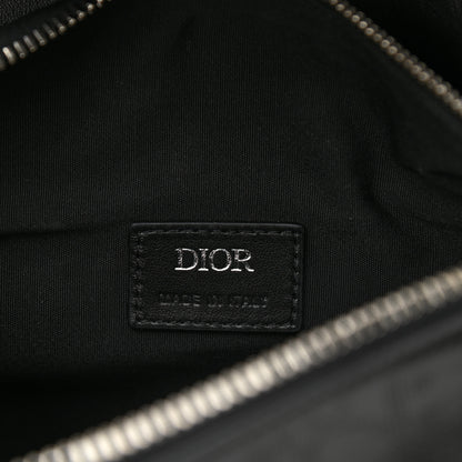 Christian Dior Calfskin Perforated Oblique Galaxy Mens Saddle Bag Black 6 of 10