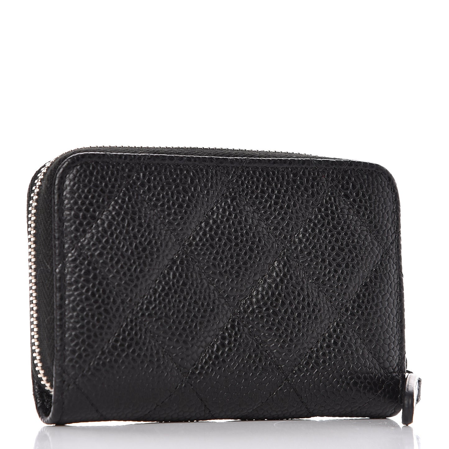 Caviar Quilted Zip Coin Purse Black