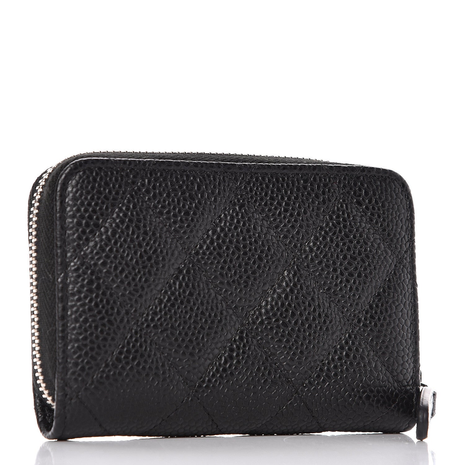 Chanel Caviar Quilted Zip Coin Purse Black 3 of 8