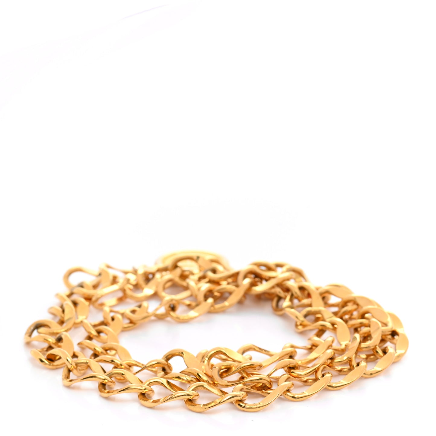 Metal Chain CC Medallion Belt Gold