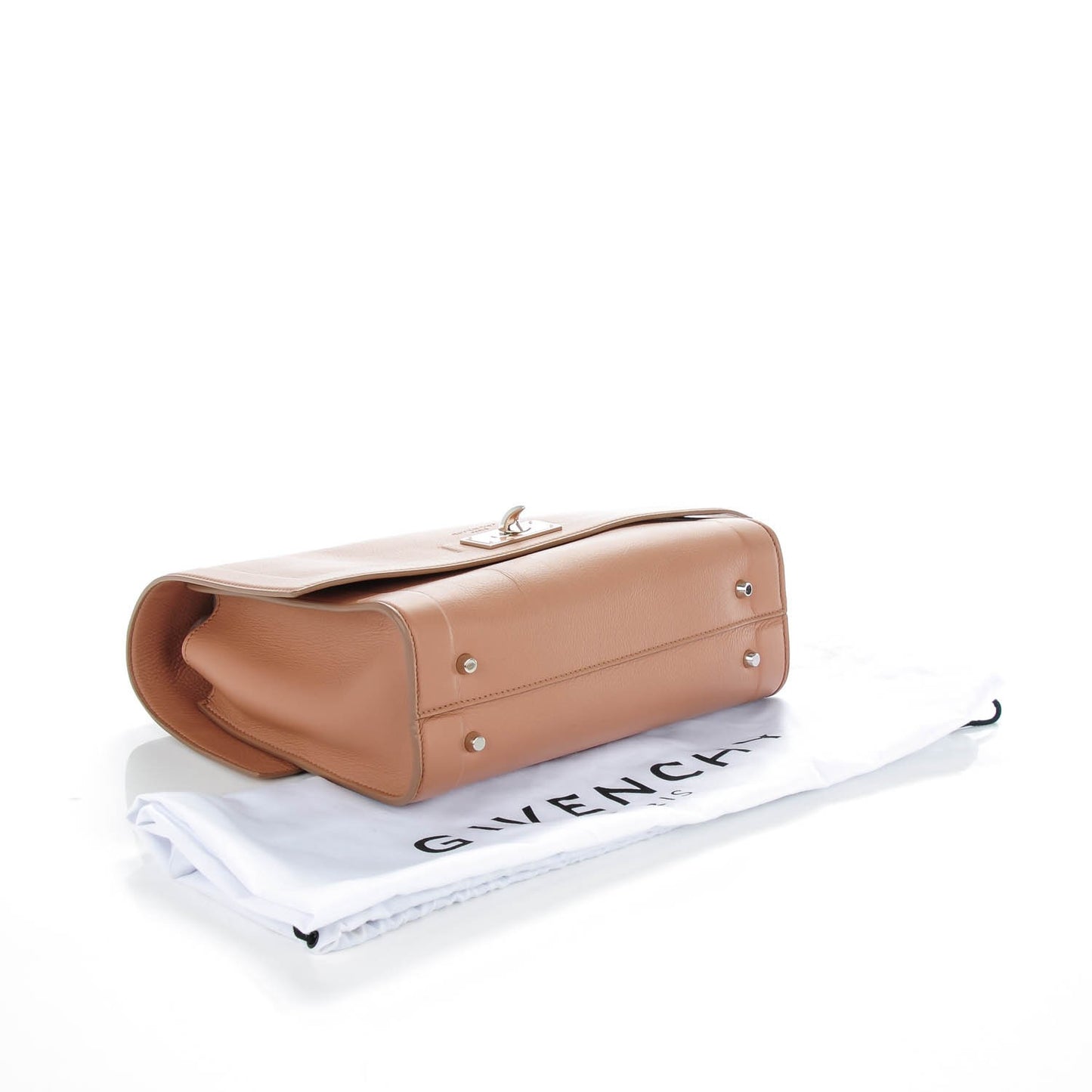 Grained Calfskin Small Shark Lock Satchel Old Pink
