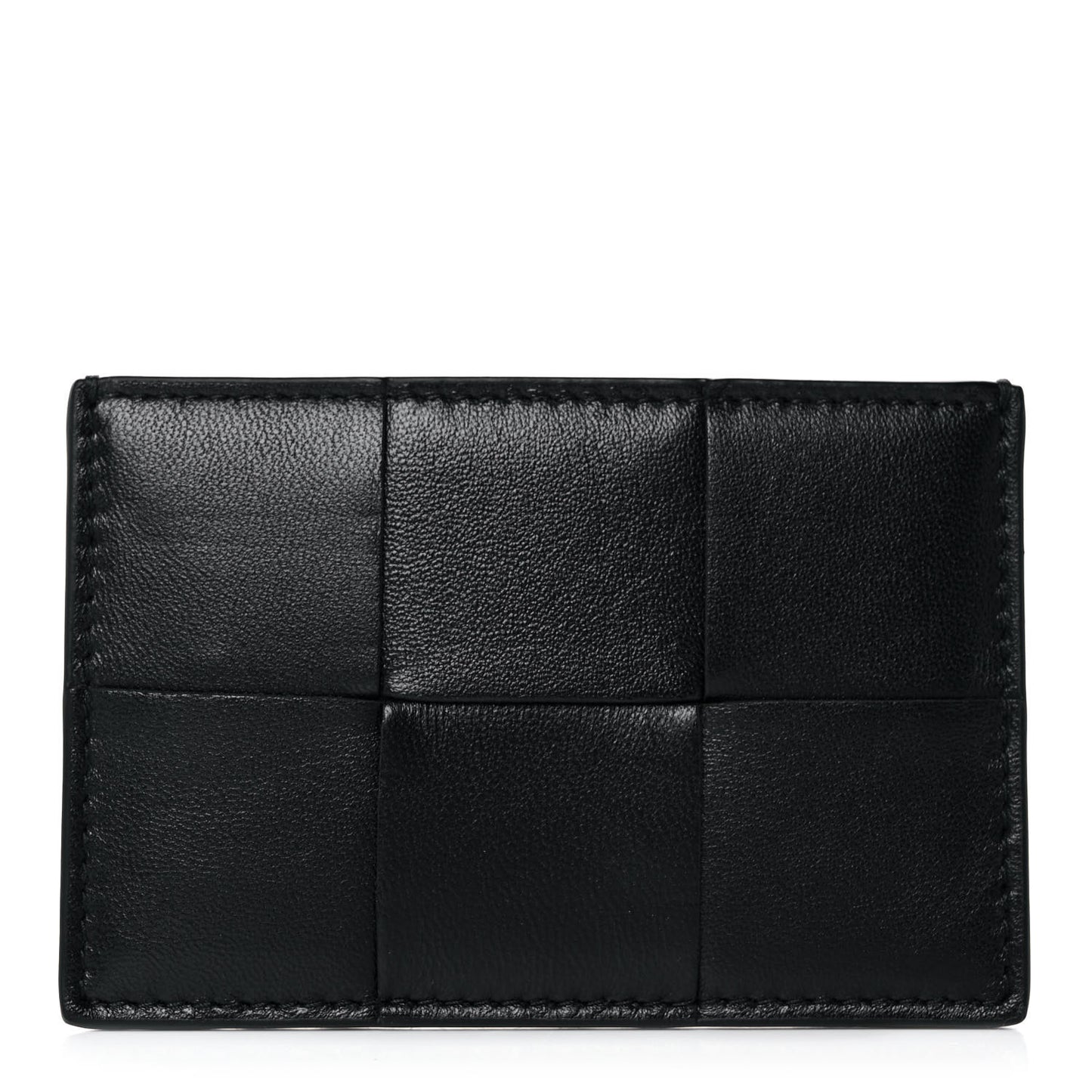 Nappa Intreccio Cassette Credit Card Holder Black