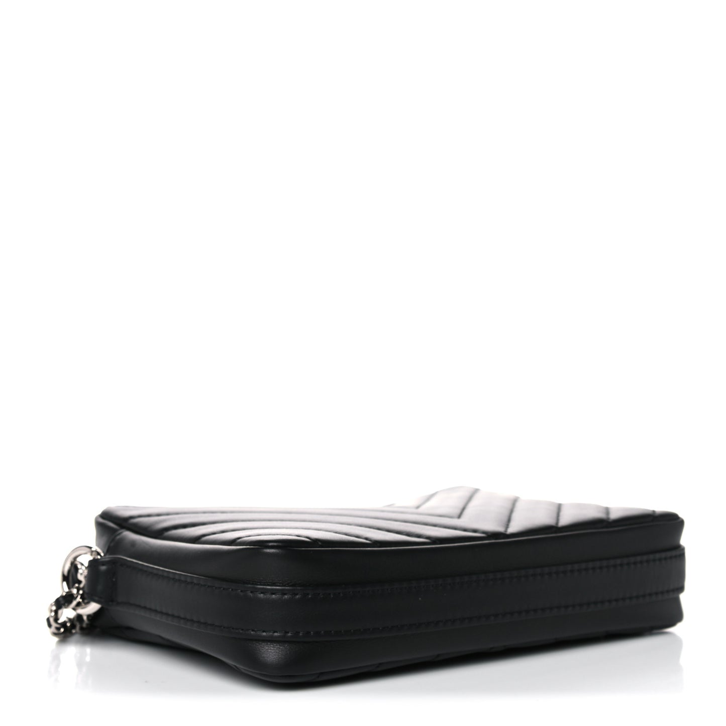 Lambskin Chevron Quilted Small Promenade Camera Black