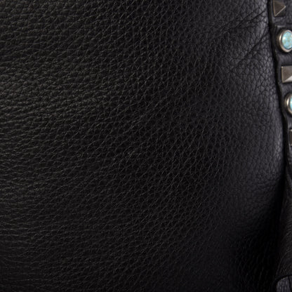 Valentino Garavani Pebbled Calfskin Medium Rockstud Rolling Backpack Black 11 of 14
