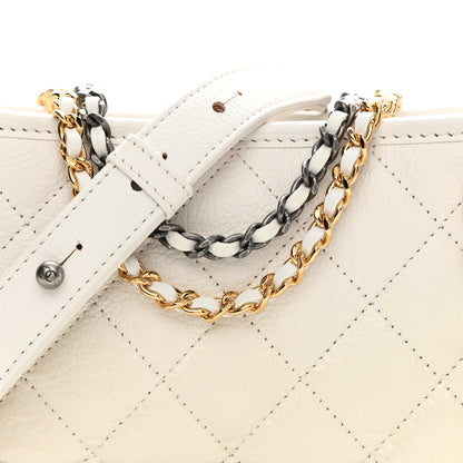 Chanel Aged Calfskin Quilted Small Gabrielle Hobo White 8 of 11