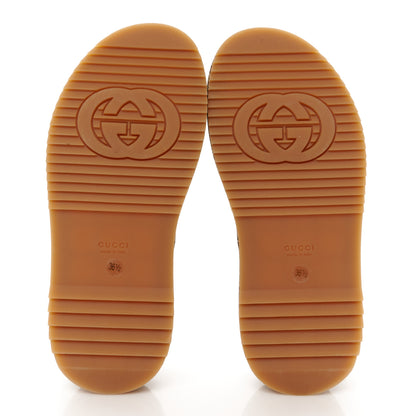 Gucci Monogram Maxi GG Angelina Platform 55mm Slide Sandals 36.5 Camel Ebony 6 of 10