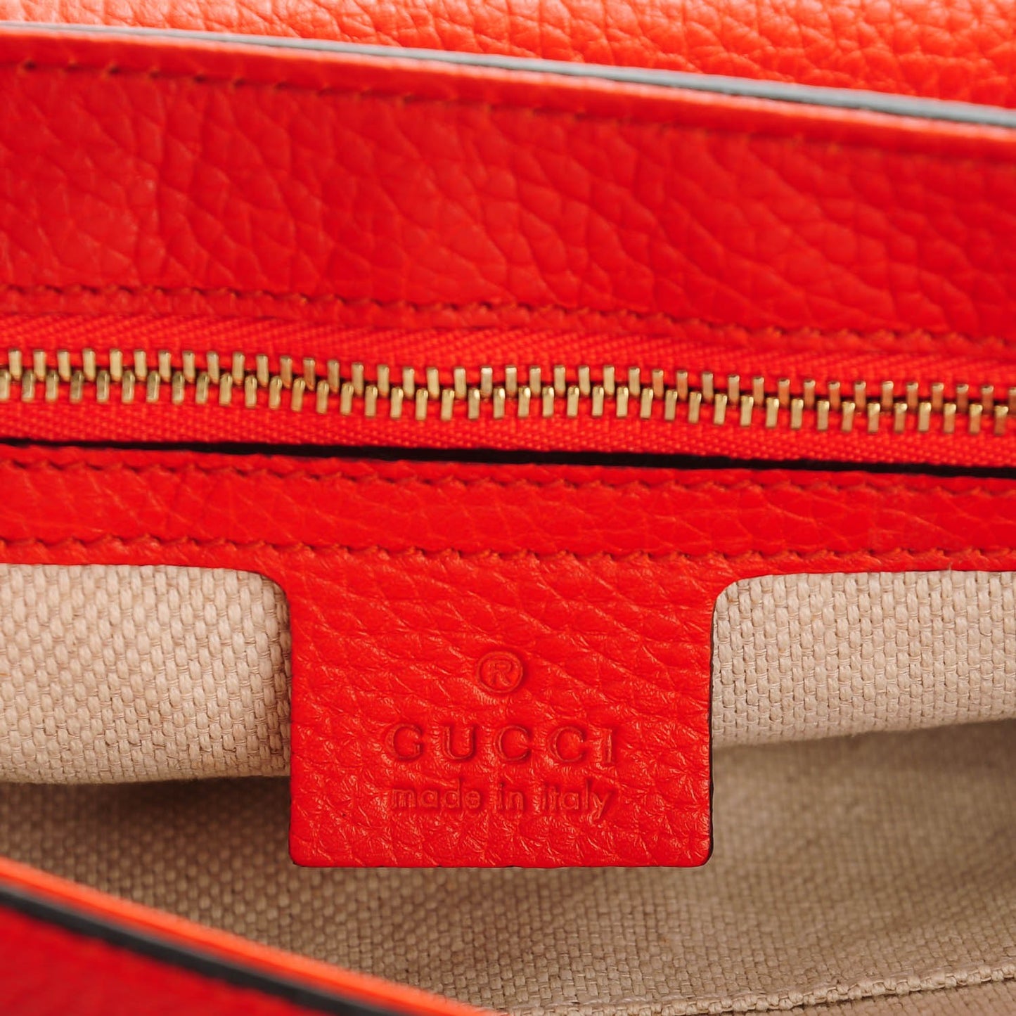 Pebbled Calfskin Medium Soho Flap Crossbody Sun Orange