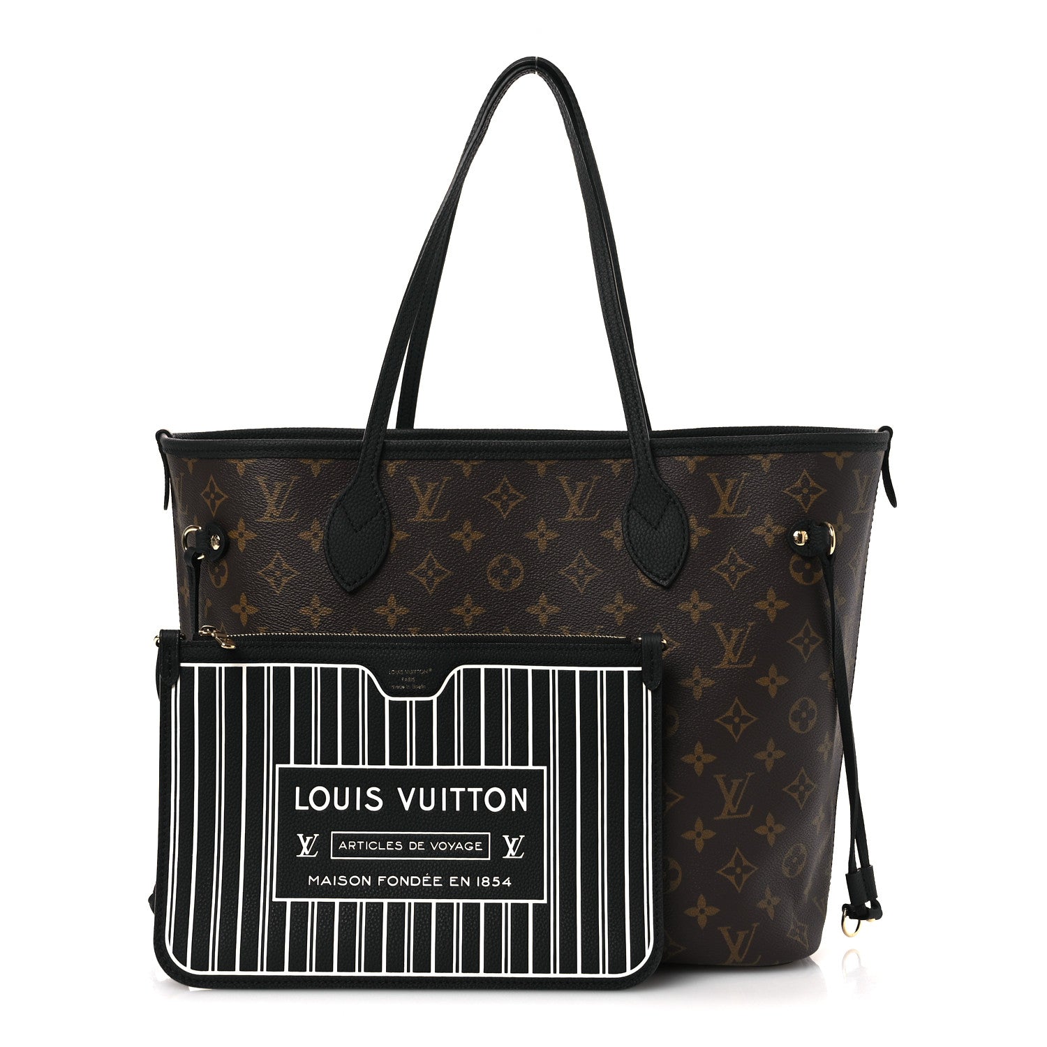 Louis Vuitton Monogram Calfskin Neo Neverfull Inside Out MM Black 4 of 20
