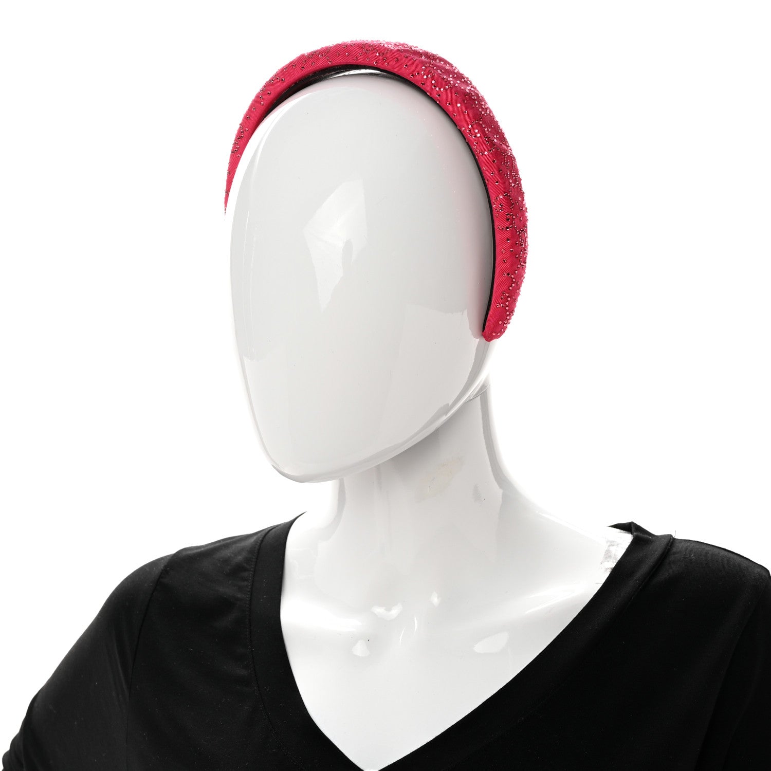 Gucci Moiret GG Crystal Minirich Headband Dark Cherry Red Crystal 2 of 5
