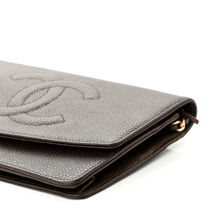 Chanel Caviar Timeless CC Wallet On Chain WOC Dark Brown 10 of 10