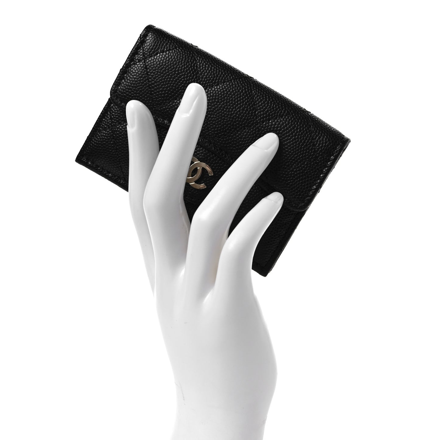 Caviar Quilted Double Flap Wallet Black
