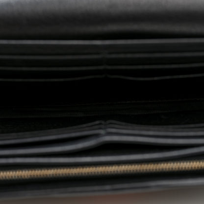 Gucci Calfskin Web Horsebit Chain Clutch Wallet Black 5 of 9