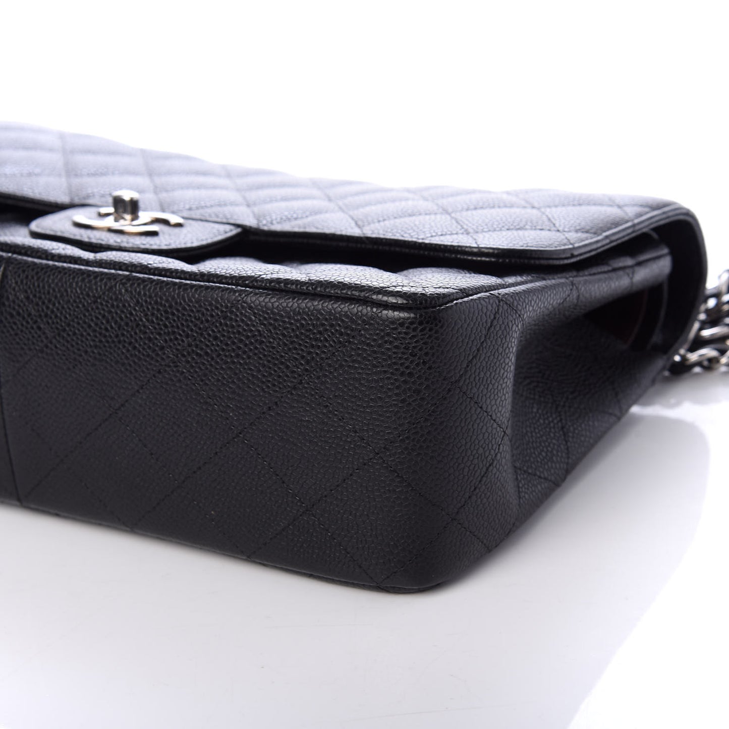 Caviar Quilted Jumbo Double Flap Black