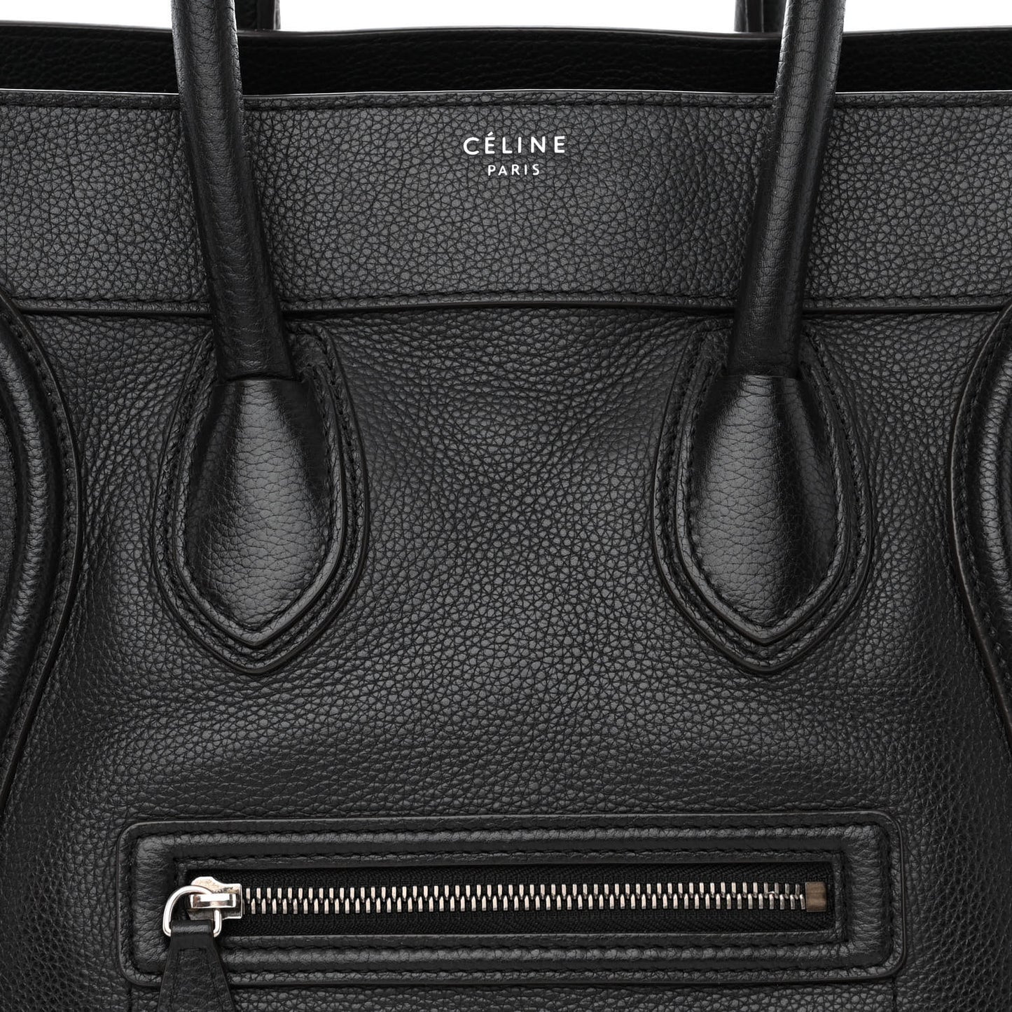 Drummed Calfskin Mini Luggage Black