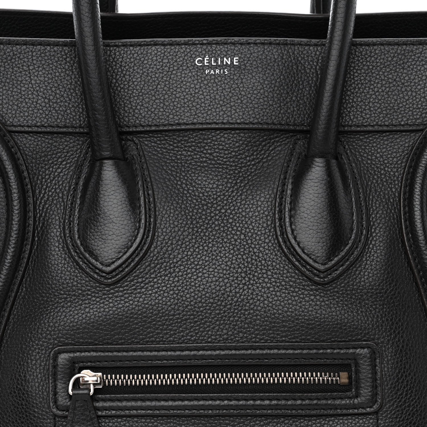 Celine Drummed Calfskin Mini Luggage Black 8 of 10