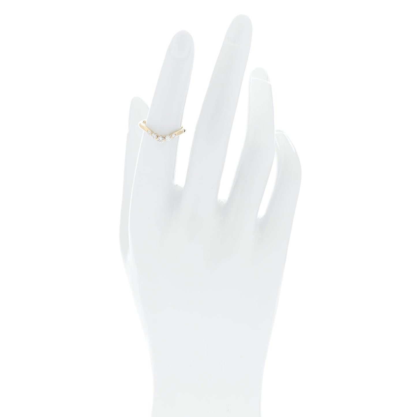 18K Yellow Gold Diamond .30ctw Curved Band Ring  50 5.25