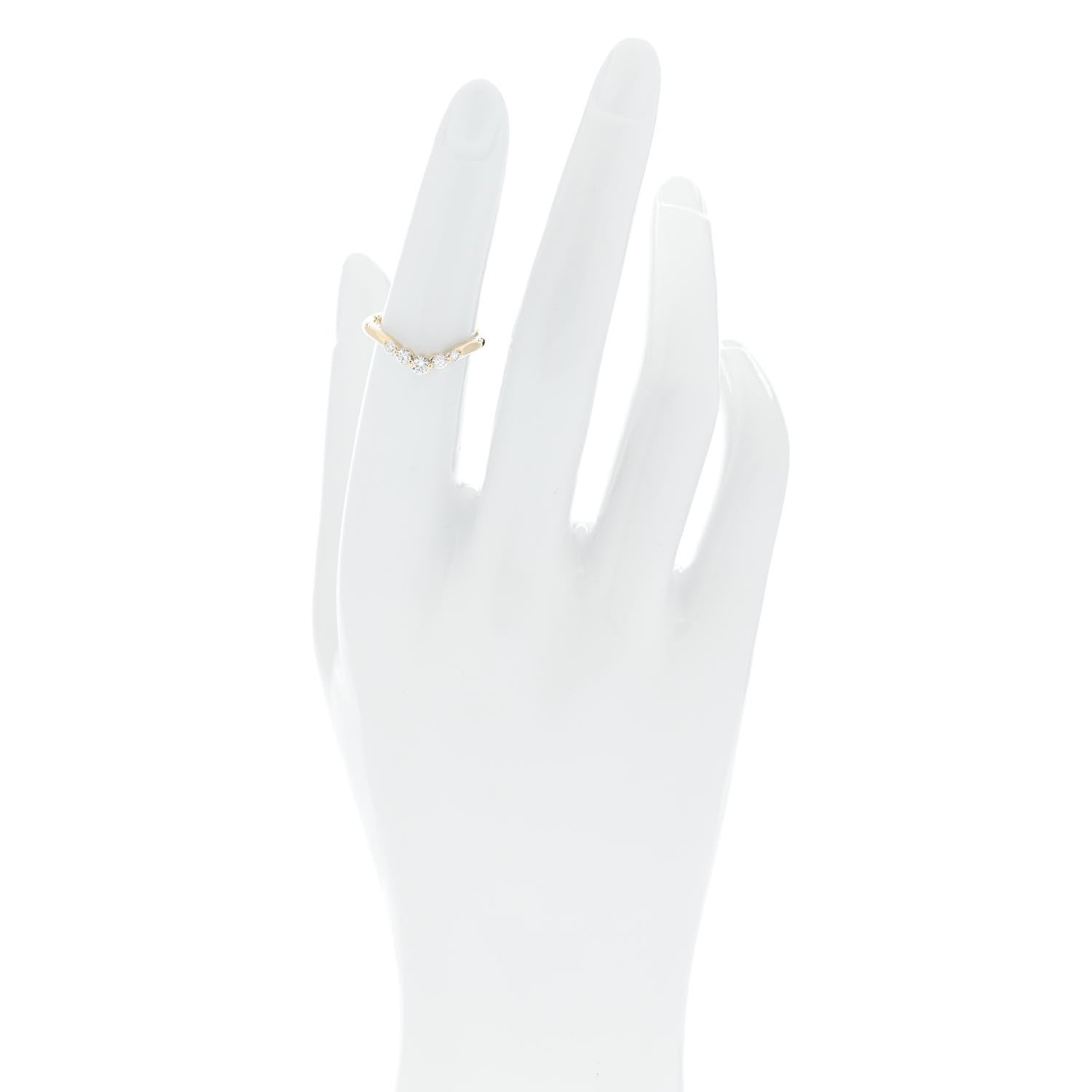 Parker & West by FASHIONPHILE 18K Yellow Gold Diamond .30ctw Curved Band Ring  50 5.25 2 of 9