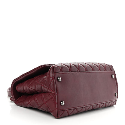Chanel Caviar Quilted Small Coco Handle Flap Burgundy 4 of 9