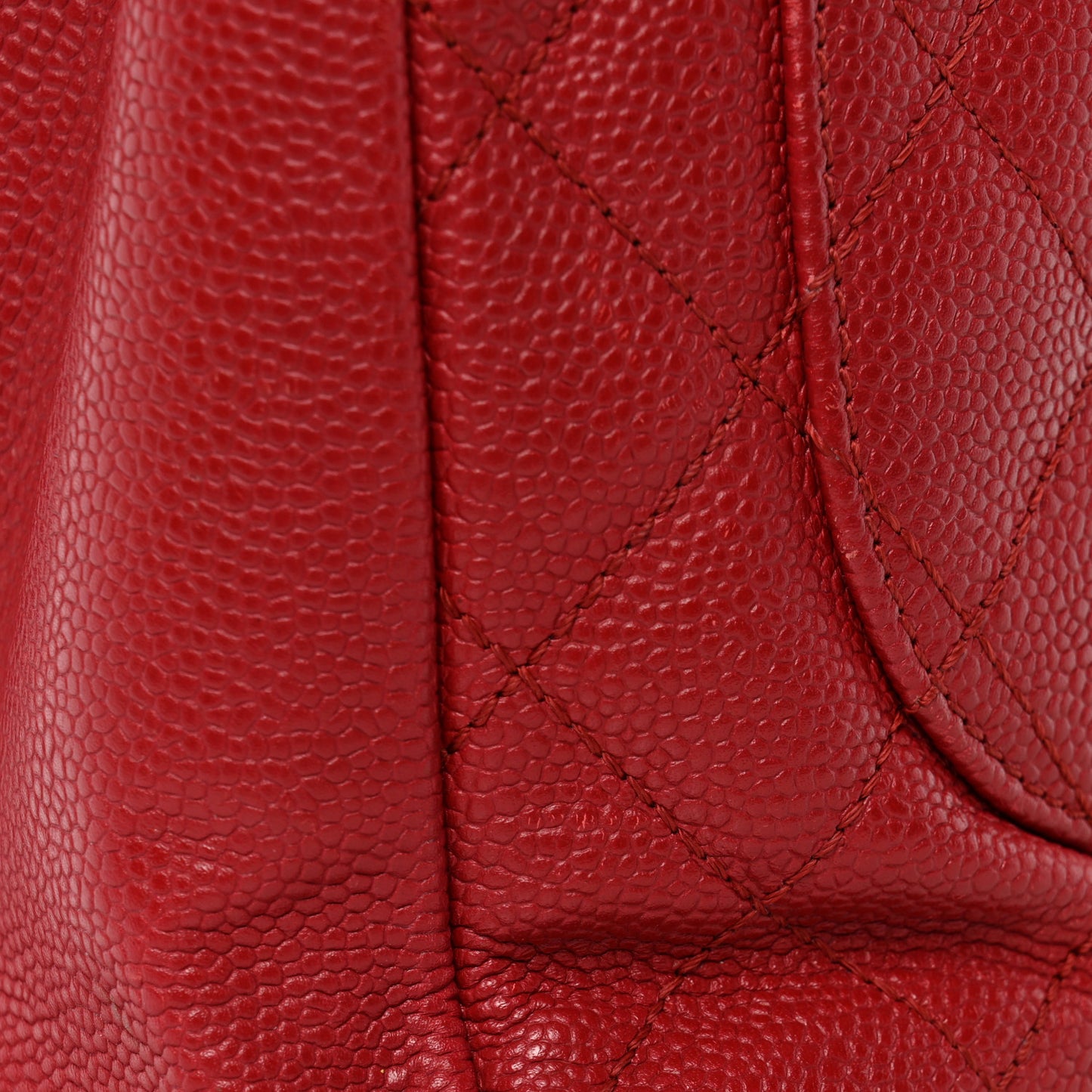 Caviar Quilted Grand Shopping Tote GST Red