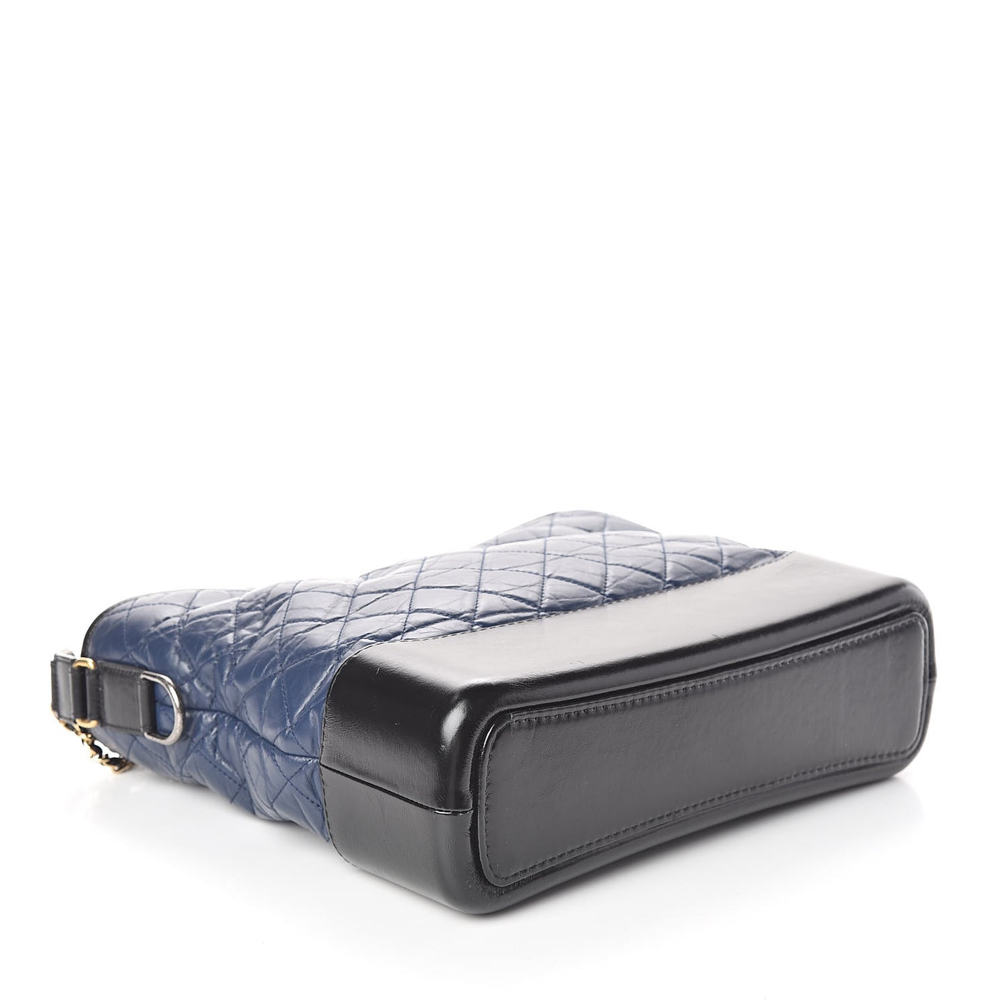 Aged Calfskin Quilted Large Gabrielle Hobo Navy Black