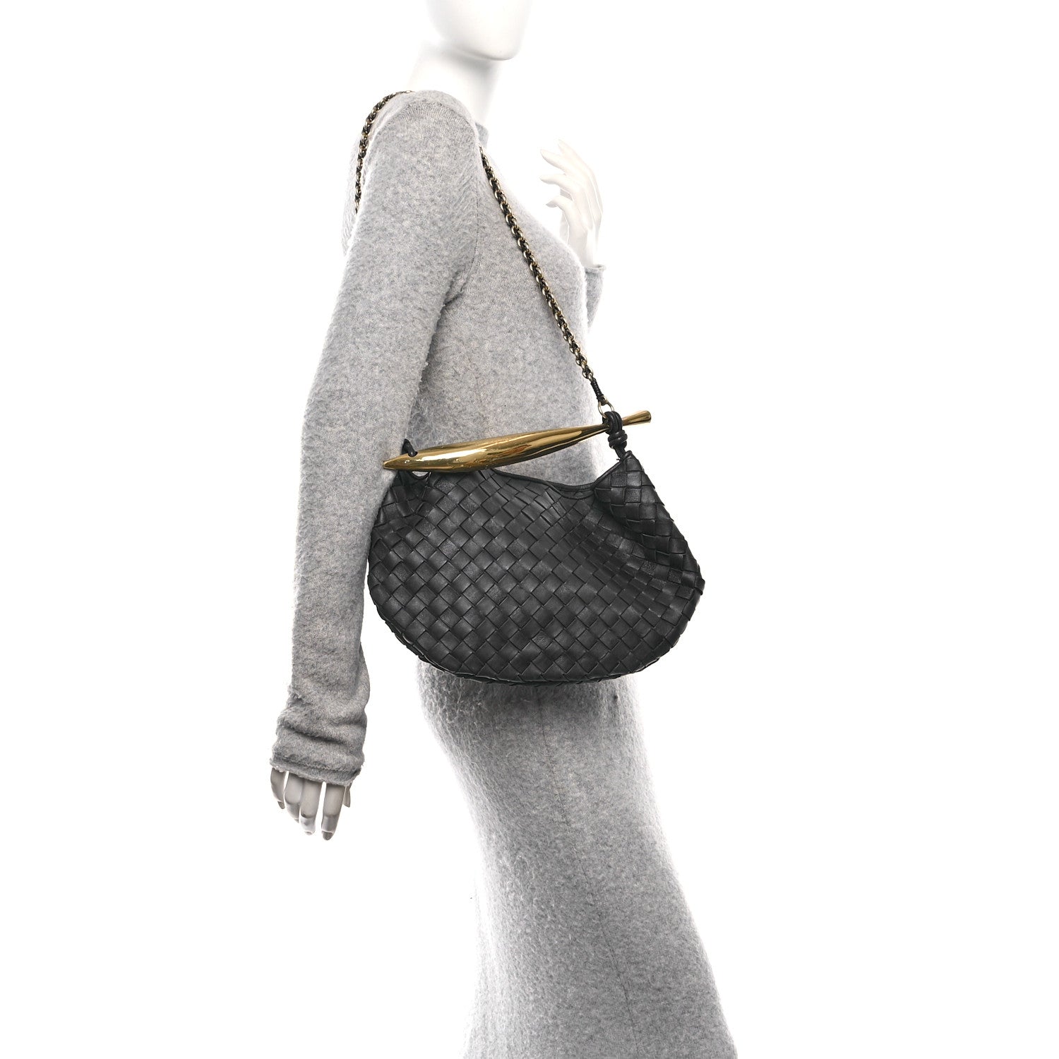 Bottega Veneta Nappa Intrecciato Sardine With Chain Bag Space 2 of 9