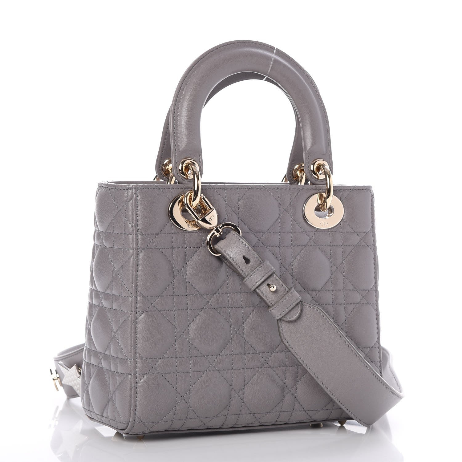 Christian Dior Lambskin Cannage Small My Lady Dior Gris 3 of 7
