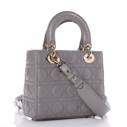 Christian Dior Lambskin Cannage Small My Lady Dior Gris 3 of 7