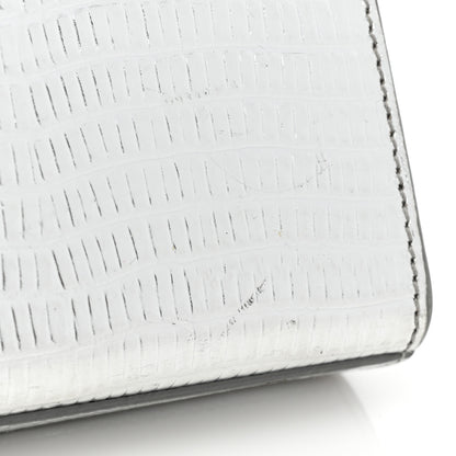 Saint Laurent Metallic Calfskin Lizard Embossed Small Classic Monogram Kate Tassel Satchel Silver 14 of 14