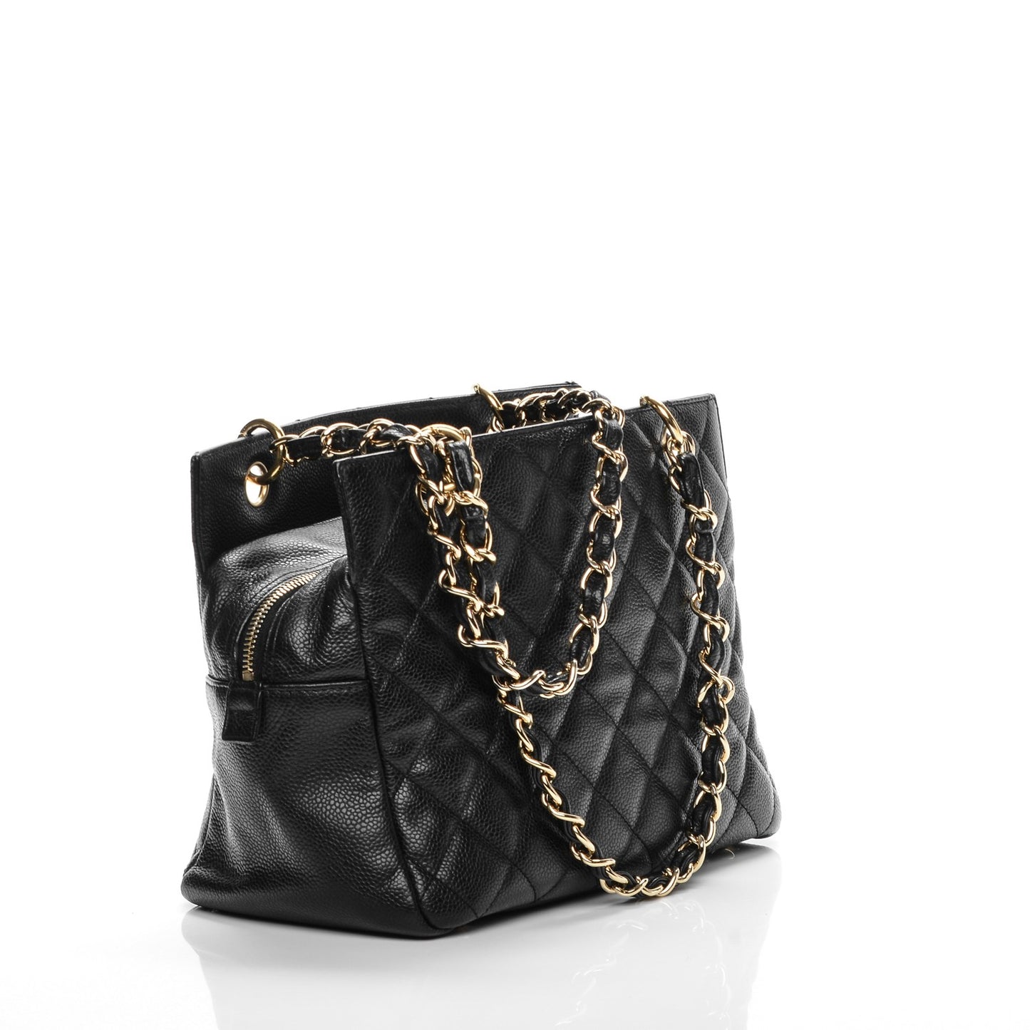 Caviar Quilted Petit Timeless Tote PTT Black