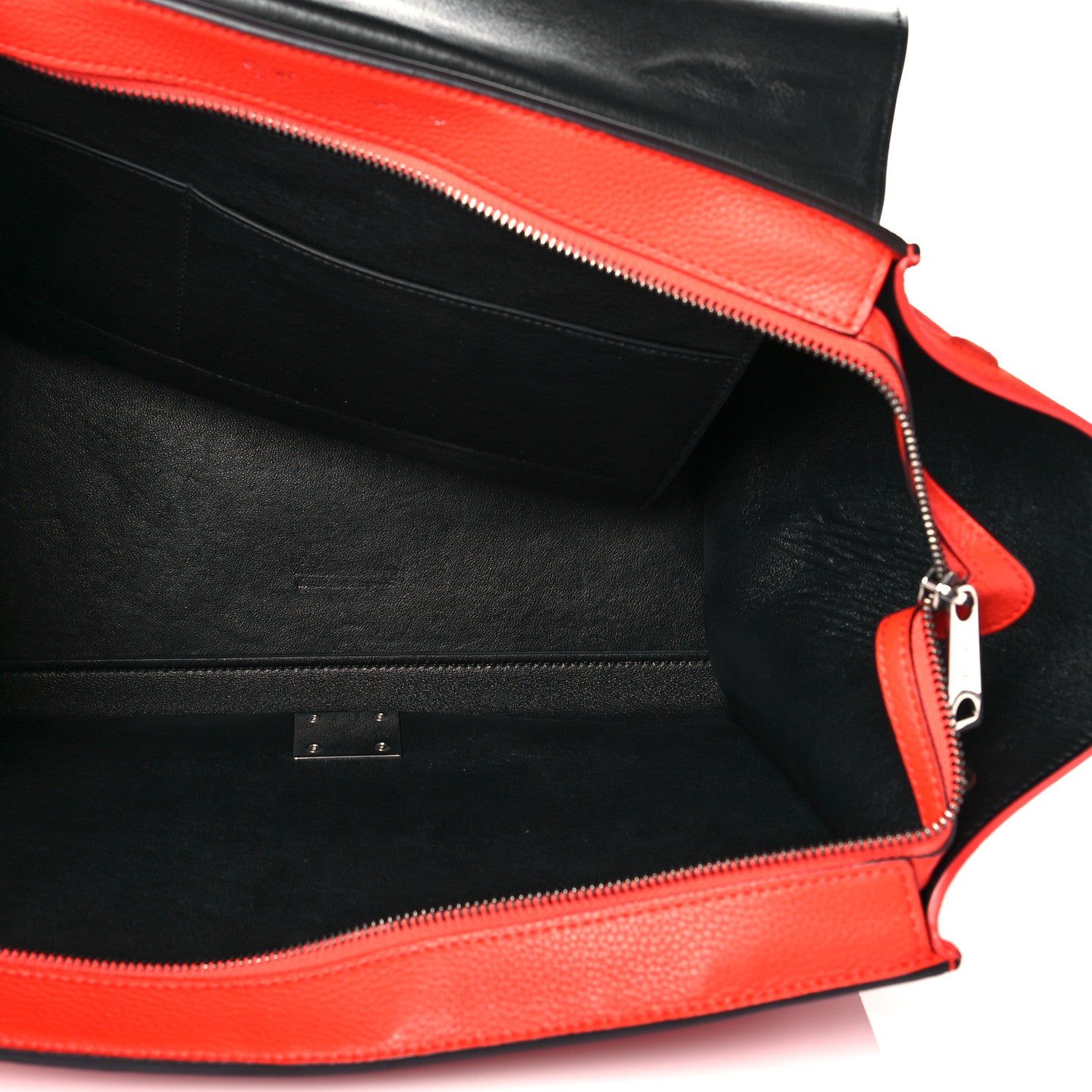 Celine Drummed Calfskin Suede Medium Trapeze Vermillion 5 of 12