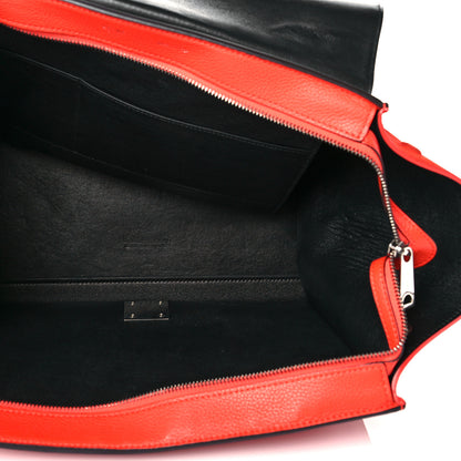 Celine Drummed Calfskin Suede Medium Trapeze Vermillion 5 of 12