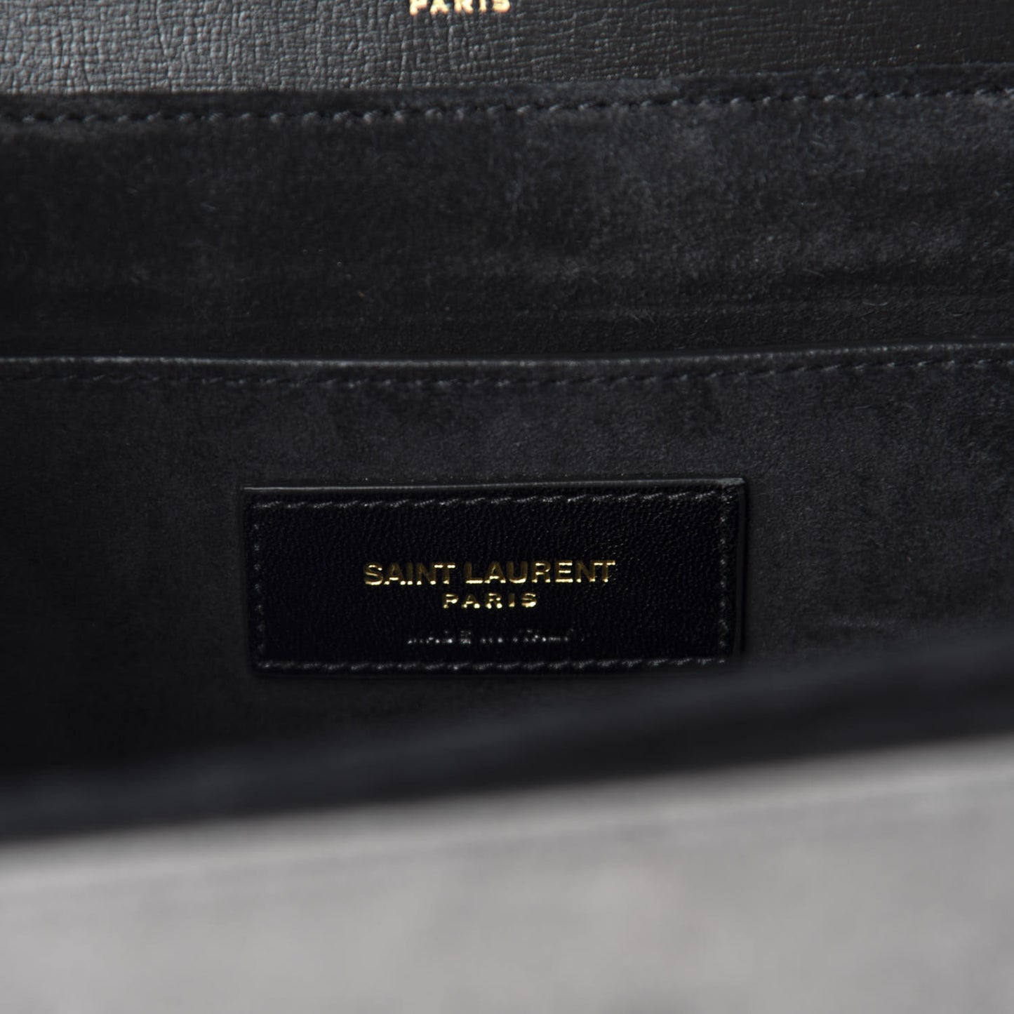 Smooth Calfskin Suede Medium Bellechasse Black Grey