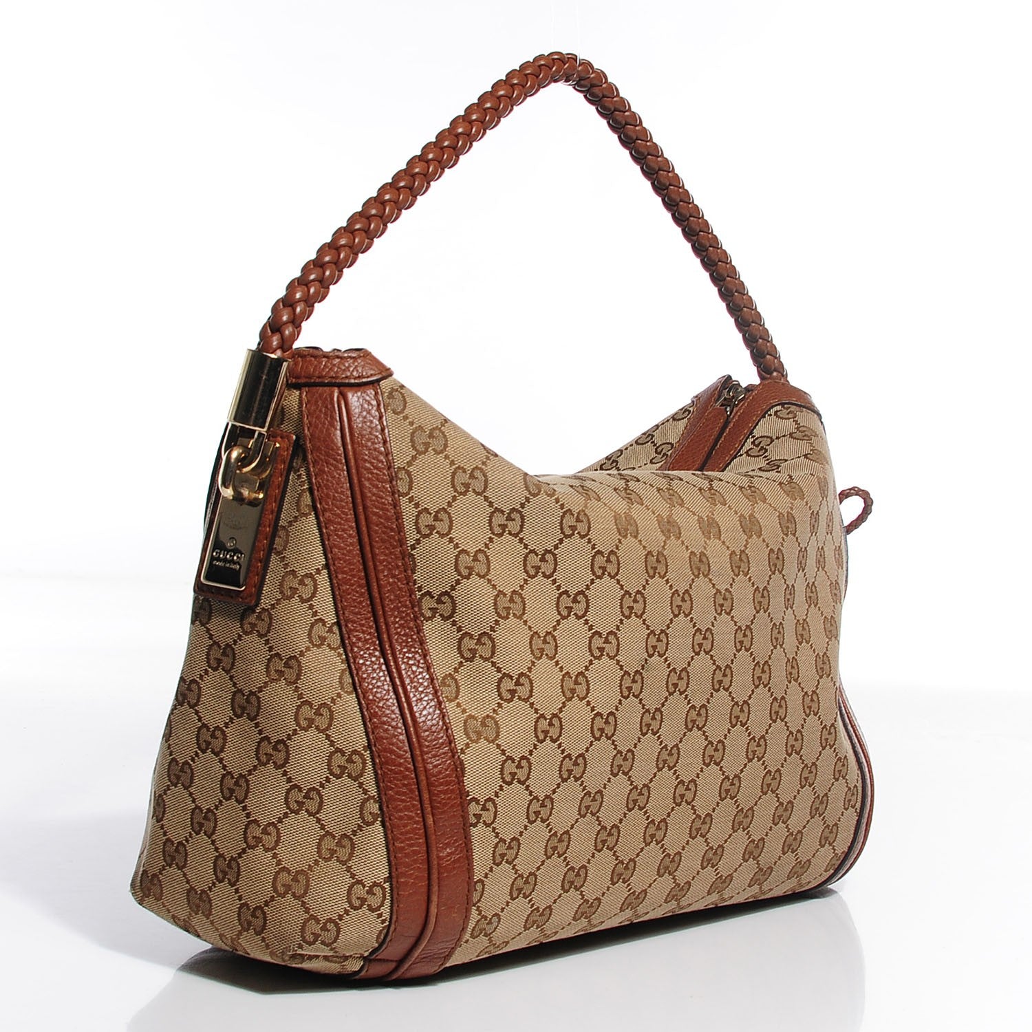 Gucci Monogram Cellarius Calfskin Medium Bella Hobo Beige Ebony Cuir 3 of 10